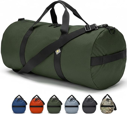 Diamond Ripstop Duffle Bags, Ultra Tough & Tear Resistant, Reinforced Stitching, Weatherproof, Packable Foldable Duffle Bag for Traveling