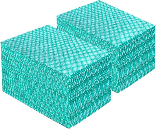 Disposable Cleaning Cloths Heavy Duty Dish Rag Disposable Dish Cloths 100 Count/Pack,Green