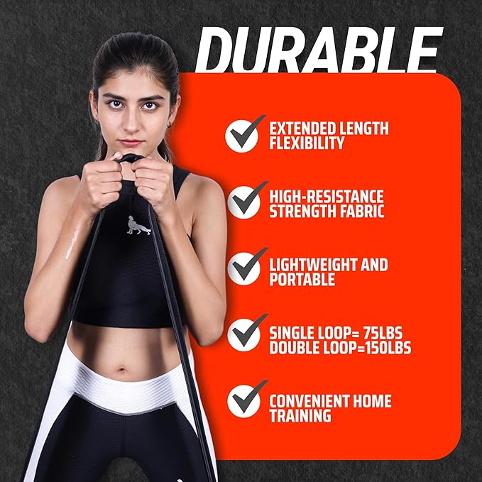 Fabric Resistance Bands for Women and Men - Non-Slip, Durable Exercise Bands for Stretching, Yoga, and Home Fitness