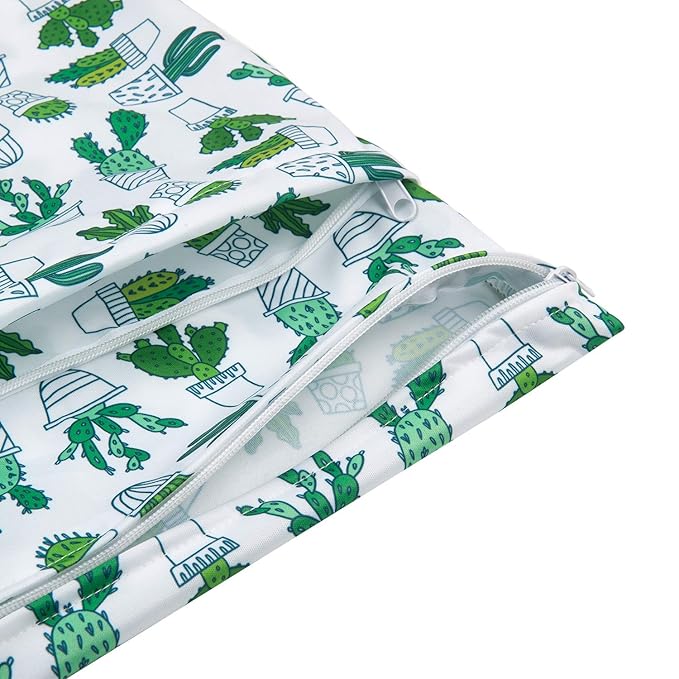 babygoal Wet Dry Bags for Baby Cloth Diapers, Washable Travel Bags, Beach, Pool, Gym Bag for Swimsuits & Wet Clothes with Two Zippered Pockets 3 Pack, 3LN05