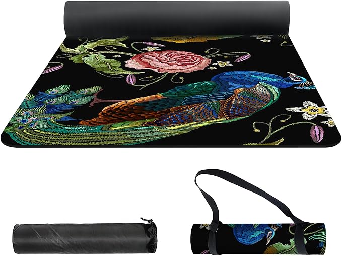 nuveti Yoga Mat Print Extra Thick TPE Non Slip Fitness Exercise Mat with Carrying Bag,72"x24" Extra Thick 6MM Exercise & Workout Mat for Yoga, Pilates Fitness and Floor Exercises