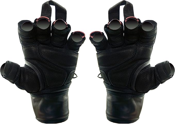 Epic Leather Gym Gloves with Built in 2" Wide Wrist Wraps Grip & Design for Weightlifting Power Lifting Bodybuilding & Strength Training Workout Exercises