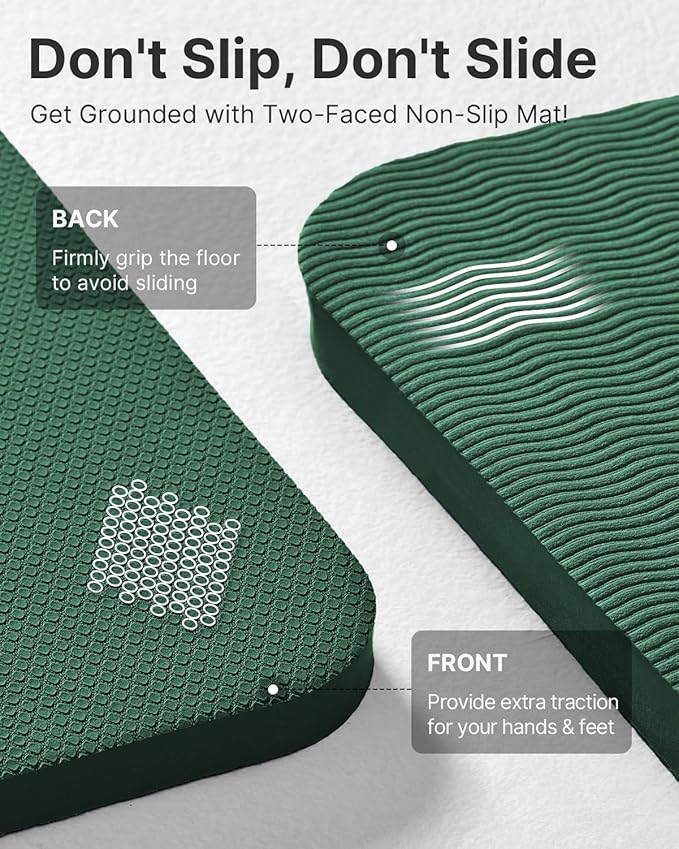 YOTTOY Yoga Mat，Extra Thick Yoga Mat (1/2inch),Professional TPE Exercise Mat,Non-Slip Workout Mat for Yoga, Pilates, Fitness, Barefoot Workouts, Home Gym Studio with Strap