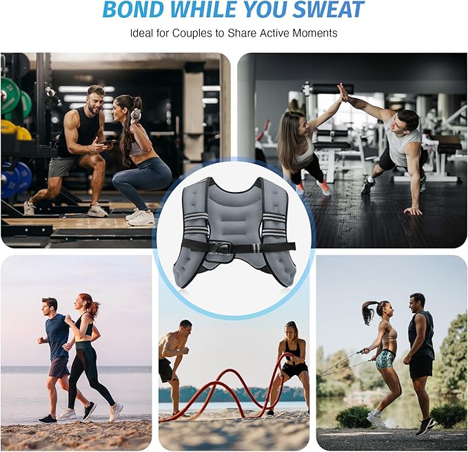 ZELUS Weighted Vest, 6lb/8lb/12lb/16lb/20lb/25lb/30lb Weight Vest with Reflective Stripe for Workout, Strength Training, Running, Fitness, Muscle Building, Weight Loss, Weightlifting