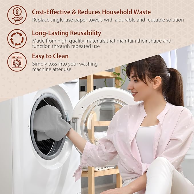 H4N Microfiber Cleaning Cloth Roll, 85 Pack Micro Fiber Cloth for Cleaning, Tear Away Towels, Ultra Absorbent, Non-Abrasive, Reusable and Washable Cleaning Supplies, 11.81" x 11.81", Gray