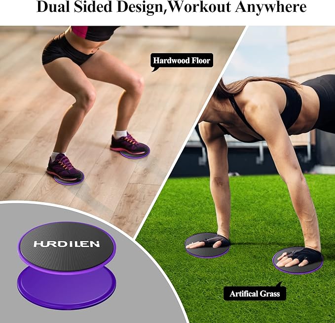Core Sliders, Exercise Gliding Discs Dual Sided Use on Carpet and Hardwood Floors, Lightweight and Perfect Fitness Apparatus for Training Abdominal Core Strength