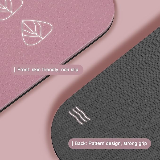 Foldable Yoga Mat 72" L x 32" W x 0.32 Inch Extra Thicked and Wided, Folding Yoga Mat for Travel with Canvas Carrying Bag, Non-Slip TPE Exercise Pilates Mat