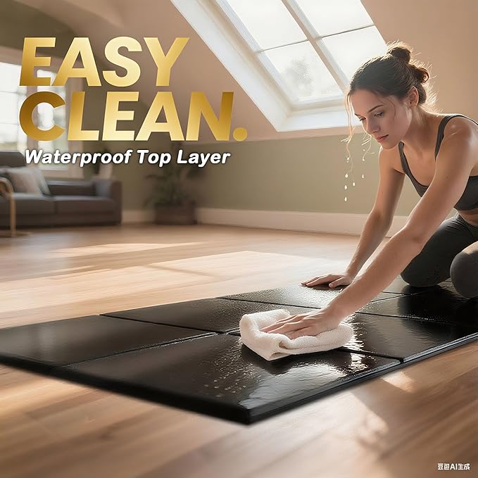 Foldable Treadmill Walking Pad Mat for Carpet Floors,51.2" x 23.6" 6mm Thick Treadmill Mat for Hardwood Floor,Indoor Exercise Stationary Bike,Elipitial, Gym Equipment, Noise Shock Absorption