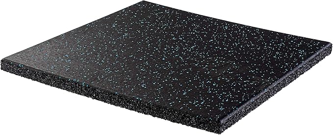 Genaflex Pro Heavy Duty Thick Rubber Gym Floor Tiles High Density Shock Absorbent Laminated Deadlift Mats - 1" Thick X 20" W X 20" L - 2.7 Sq. Ft.