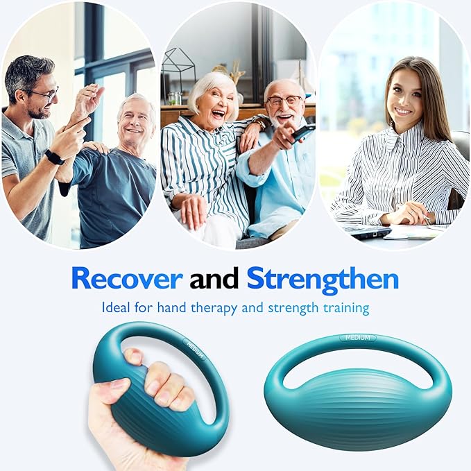 FitBeast Hand Exercise Balls - 3 Resistance Levels Stress Balls for Adults, Squeeze Balls for Hand Therapy, Rehabilitation, Arthritis, Muscle Building