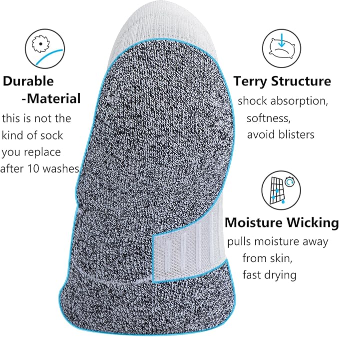 CWVLC No Show Sports Compression Socks for Men Women with Cushion (4/8 Pairs)