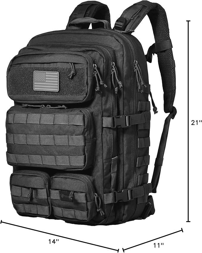 Falko Tactical Backpack 50L, 2.4x Stronger, Large Military Molle Rucksack, Heavy Duty, Work and Outdoors