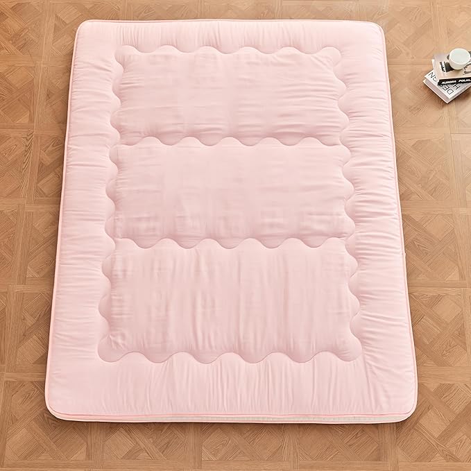 Dr.Futon Japanese Floor Futon Mattress Extra Thick Folding Roll Up Bed Topper Mat for Guest,Lounger and Tavel