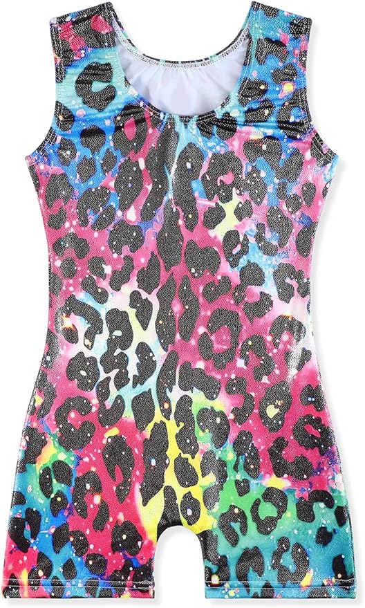 EQSJIU Leotards for Girls Gymnastics Sleeveless Sparkly Toddler Tumbling Outfits Dance Clothes Biketards for Kids 1-10 Years