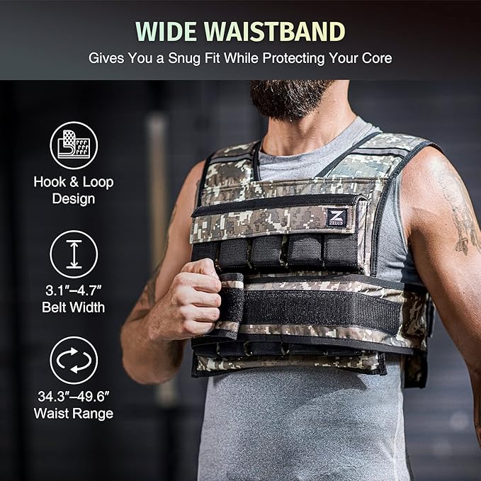ZELUS 23lb|45lb Weighted Vest with Iron Weights for Exercise, Adjustable Weight Vest for Men, Workout Vest for Home Workouts Cardio Strength Training Weight Loss