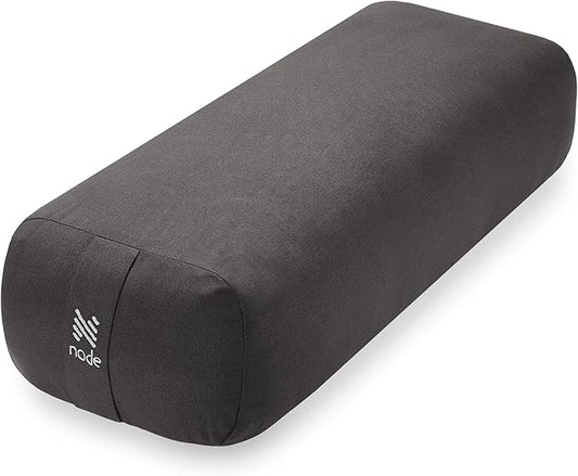 Yoga Meditation Cushion, 25" x 12" Rectangular Bolster with Organic Cotton Cover