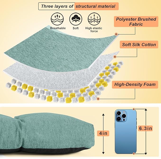 Bench Cushion 42 Inch - Polyester Brushed, High-Density Foam, Non-Slip Bottom, Soft Durable Indoor Tufted Long Seat Cushion for Window Garden Furniture (Light Green, 42x16x4 Inch)