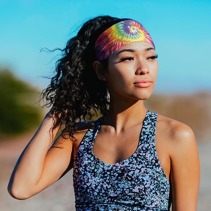 Suddora Tie Dye Headband - Lightweight & Comfortable for Running, Workout, Football, Cosplay & Costumes