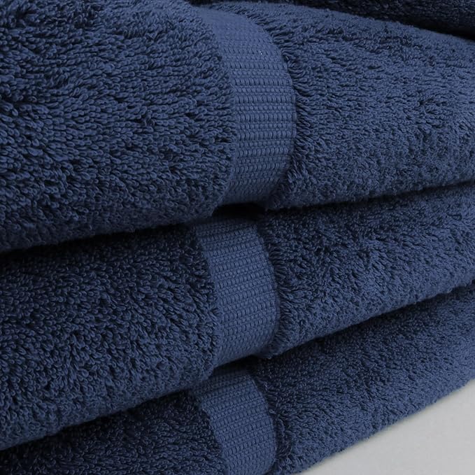 Chakir Turkish Linens | Hotel & Spa Quality 100% Cotton Luxury Turkish Towels | Soft & Absorbent (30x60 Inches Extra Large Bath Towels, Set of 4 - Navy)