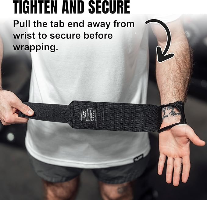 TuffWraps 16" Wrist Wraps: No Thumb Loops, Quality Gym Wrist Wraps for Weightlifting, Bench Press, Powerlifting, and Cross-Training—Try The Belt Loop Tightening System