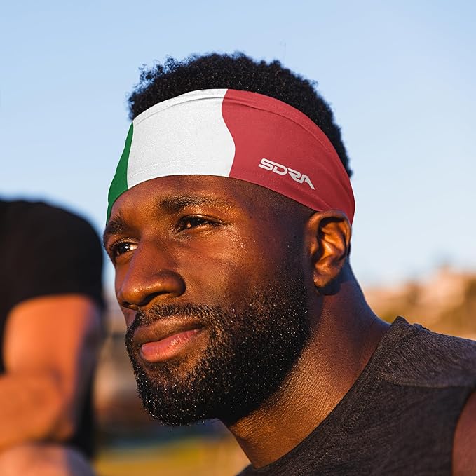 Suddora Country Flag Headbands, Wide National Flag Headbands for Sports Events, Non-Slip Fabric Sweatbands for Soccer, Tennis, Workout, Costume