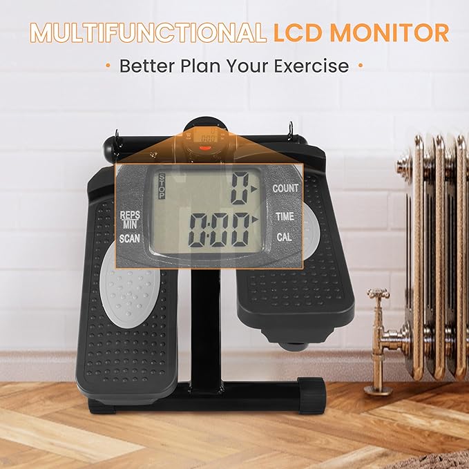 Fitvids Steppers for Exercise, Stair Steeper with Resistance Bands, Portable Stepper Capable of Full-Body Exercise, Low Noise and Smooth, Bear 300 lbs