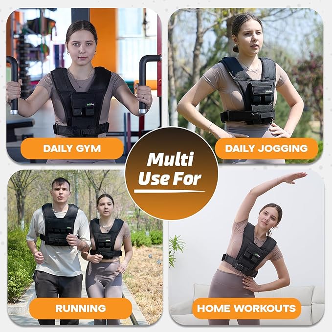 Adjustable Weighted Vest for Men and Women with Removable Weights, Weighted Vests for Posture, 20lbs | 35lbs Durable Body Weight Vest for Walking, Running, Cardio, CrossFit, Strength, and Workout
