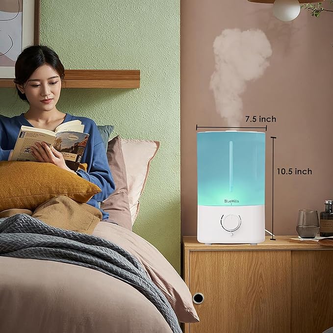 BlueHills Premium 5000 ML XL Essential Oil Diffuser Humidifier Large Room Huge Coverage Area 5 Liter Big Capacity High Mist Output 100 Hours Long Run Time Aroma Diffuser White G501