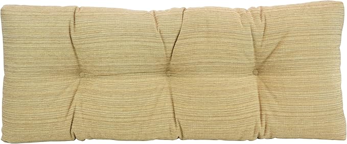 Klear Vu The Gripper Omega Non-Slip Tufted Bench Cushion for Indoor Furniture, Assembled in USA, Entryway Storage, Bay Window, Corner Nook or Piano Seat, 43 Inches, Chenille Natural