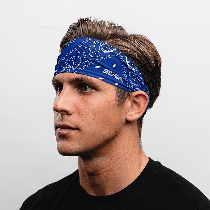 Suddora Paisley Print Bandana Headband, Multi-sport Boho Style Bandana, Non-slip Fabric, Unisex Head Accessory for Bikers