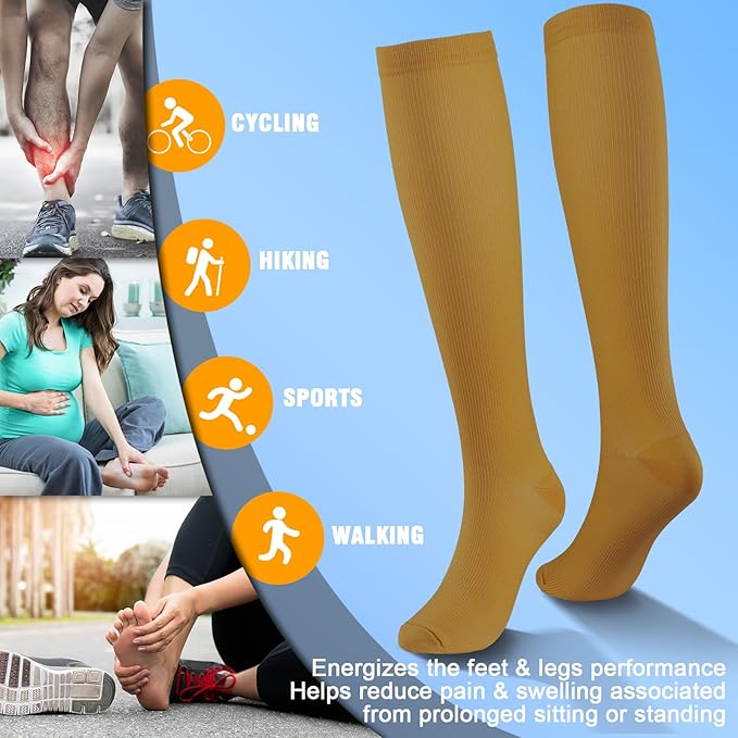 bropite Compression Socks for Women & Men Circulation-Support Knee High Socks 20-30 mmhg-Best for Running,Medical,Nurse,Travel