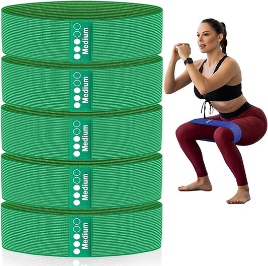 Resistance Bands for Working Out - Exercise Bands Set with Workout Guide - Fabric Elastic Bands for Physical Therapy - Fitness Bands Ideal for Legs Hip Glute