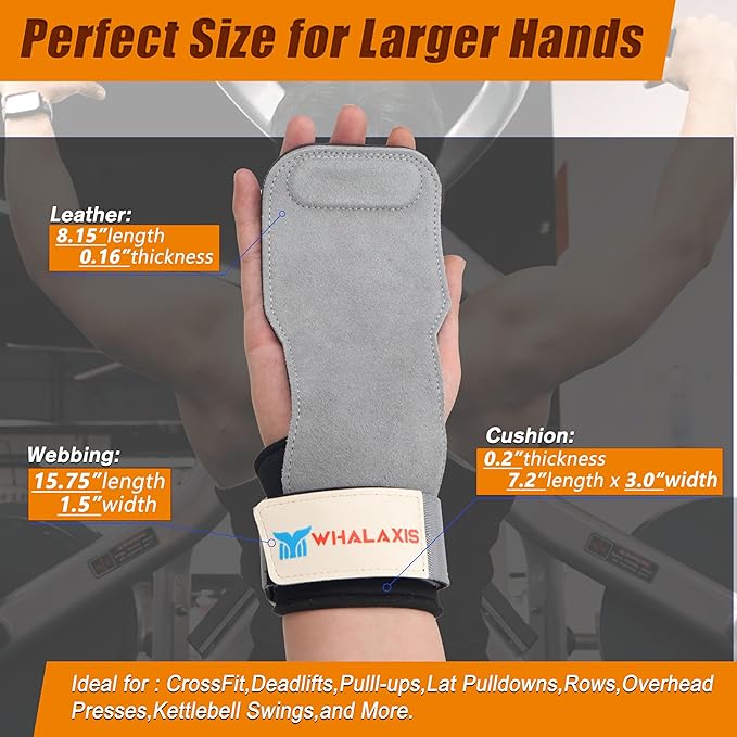 Weight Lifting Straps:3-ply Genuine Cowhide,Thickened SBR Pads, Anti-Snap Design ,Wrist Straps for Deadlifts,Weightlifting,Rows and Pull-Ups, Grip Straps Provide Ultimate Wrist Protection & Grip Booster