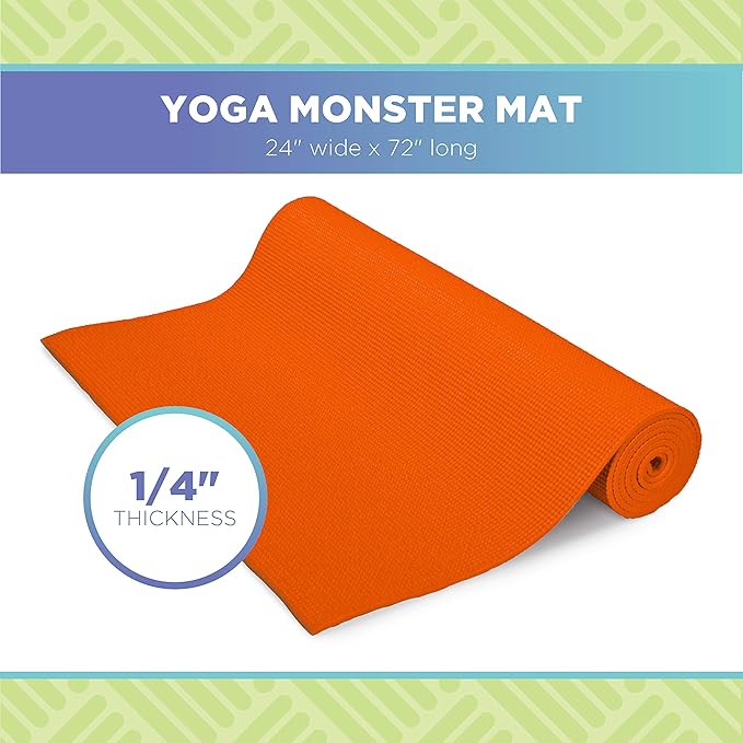 Bean Products Yoga Mat for Exercise - Non Slip Thick Comfortable Workout Floor Mat for Adults and Kids - Eco Friendly Foldable Yoga Mat for Yoga, Pilates, Gym and Stretching
