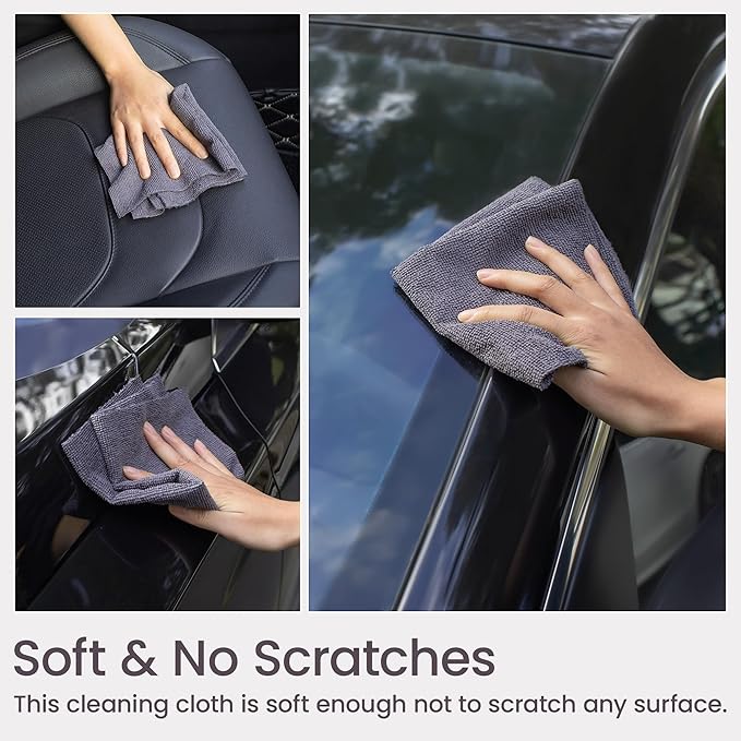 Greenfound Microfiber Cleaning Cloth Roll -80 Pack, 11.5x11.5, Tear Away Towels, Reusable and Washable Rags, Grey