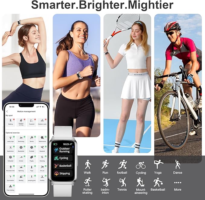 GADIXY Smart Watch,Fitness Tracker Watch 7 Day+ Battery with Heart Rate/Step Counter/Calories/spO2/Sleep Monitor,IP68 Fitness Smart Watches for Women Android&iOS Silver