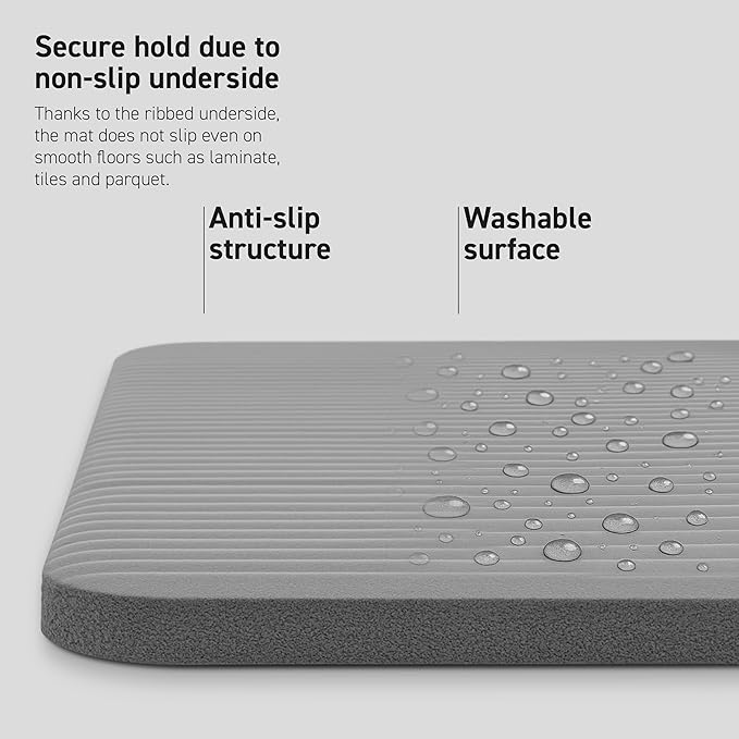 Yoga Mat Premium Non Slip Thick – Extra Comfortable Exercise Mat for Home Workouts, Pilates, Stretching & Gym – Cushioned NBR Foam, Gym Mat with Strap, for Women & Men