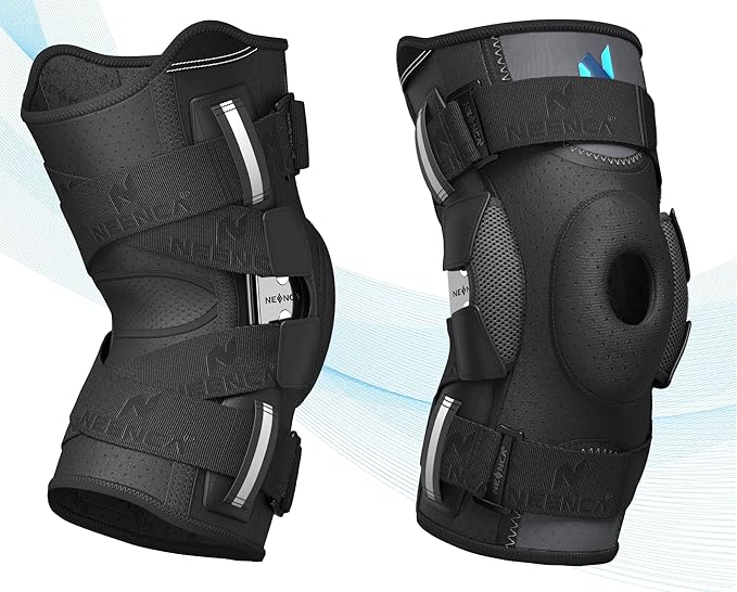 NEENCA Professional Knee Brace for Knee Pain, Hinged Knee Support with Patented X-Straps Fiting System, Strong Stability for Joint Pain Relief, Arthritis, Meniscus Tear, ACL, PCL, MCL, Sports, Workout