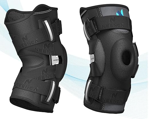 NEENCA Professional Knee Brace for Knee Pain, Hinged Knee Support with Patented X-Straps Fiting System, Strong Stability for Joint Pain Relief, Arthritis, Meniscus Tear, ACL, PCL, MCL, Sports, Workout