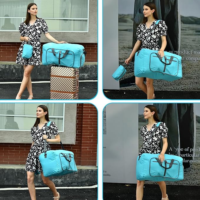 Felipe Varela Duffle Bag with Shoes Compartment and Adjustable Strap,Foldable Travel Duffel Bags for Men Women,Waterproof Duffel Bags