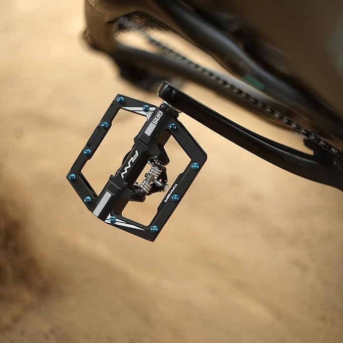 Funn Mamba MTB Clipless Pedals, Single Sided Clip Mountain Bike Pedals, Compatible with SPD Cleats, 9/16-Inch CrMo Axle Bicycle Pedals for MTB/BMX/Gravel Cycling