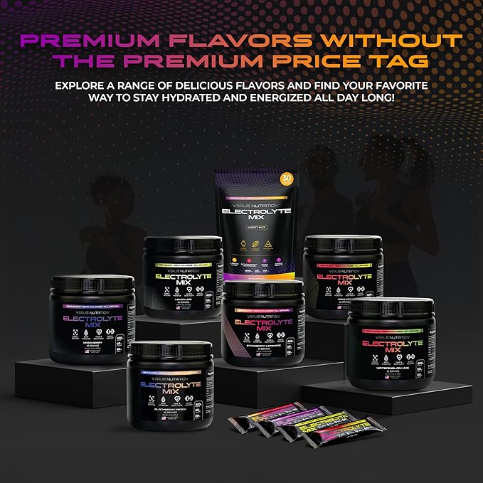 Electrolytes Hydration Sticks No Sugar - Zero Calorie Variety Pack | Sugar Free Electrolytes for Keto & Vegan | Natural Ingredients Electrolyte Mix for Energy Boost, 30 Servings