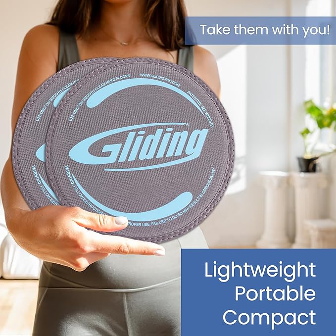 Gliding Discs for Working Out - Exercise Sliders for Carpet & Hardwood Floors 1 Pair, Authentic Workout Sliders Disc for Full Body Resistance Workout, Includes 4 Streaming Video Workouts