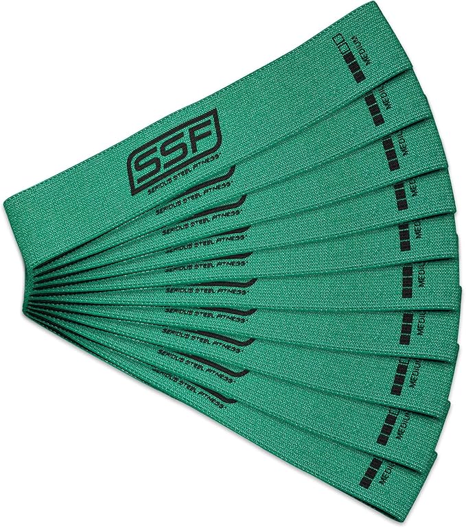 Serious Steel Fitness Fabric Mini Loop Non-Slip Resistance Band Set | Warm-Up, Physical Therapy, Glute Training, Speed and Agility Exercise Bands