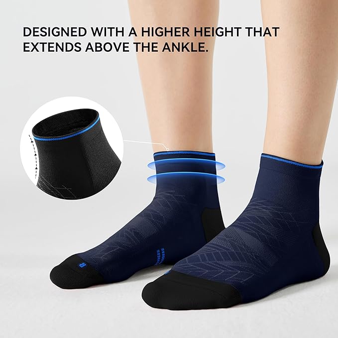 CS CELERSPORT 2/5 Pairs Ankle Compression Socks for Men and Women Running Athletic Socks