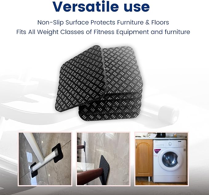 Non-Slip Walking Pad Mat, Treadmill Mat Pad for Carpet Hardwood Floors, Anti Vibration Exercise Equipment Mat for Under Treadmill & Exercise Bike Rowing Machine (6, Square, 4 x 4 x 0.2 inch)