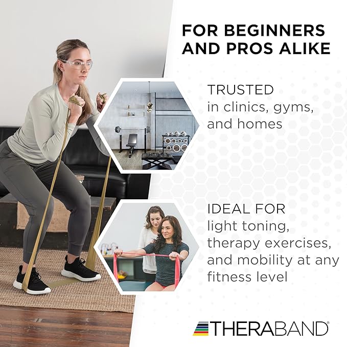 THERABAND Resistance Band, Black, Special Heavy, 50-Yard Roll, Latex Elastic Band for Exercise