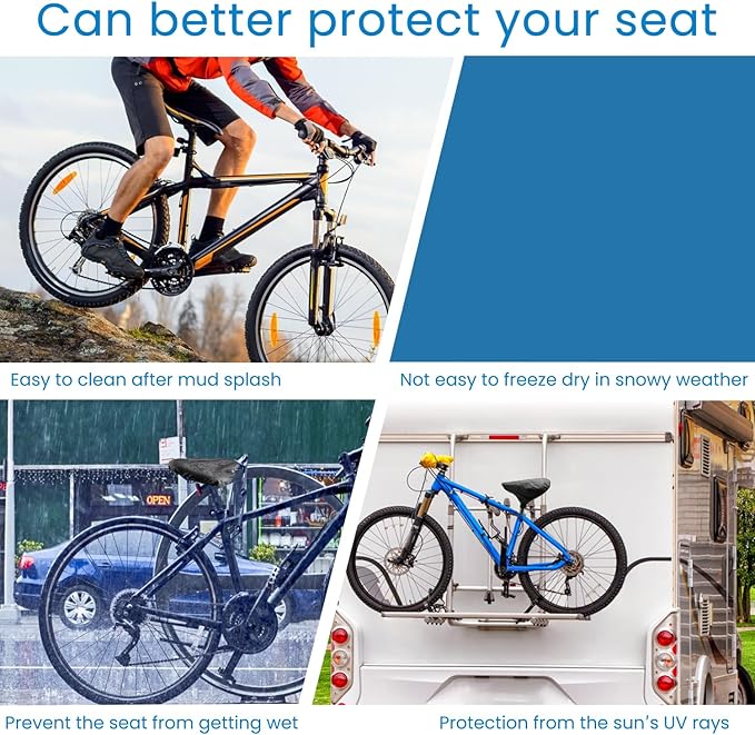 New Bicycle Seat Cushion Waterproof UV Protection Unisex for Gym Bike Mountain Bike Road Bike with Protective Lock Durable Rain Dustproof Cover