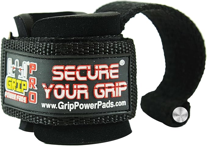 Lifting Dowel Straps Neoprene Padded Wrist Wraps Power Weight Lifting Training Gym Grips Straps Wrist Support Bandage Set of 2 Alternative to Hooks (Black)