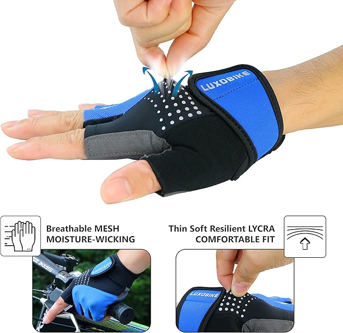 Cycling Gloves Mountain Bike for Men – Shock Absorbing SBR Gel Padded – Anti Slip Palm – Ultra Breathable – Specialized for Mens Bicycling, Biking, MTB Biker, Road Bicycle Riding